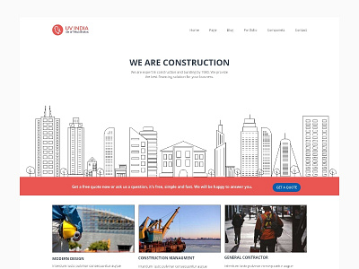 Construction website layout buildings city constructions estate layout line art web website
