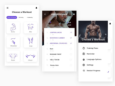 work out app app dashboard gradient graph health in out sign tracker ui ux work