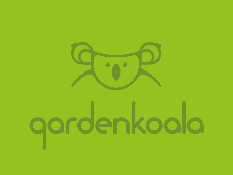Logo of flower garden - GardenKoala animal design graphic logo logotype typography koala branding