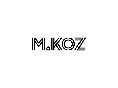 M.Koz black and white logo typography