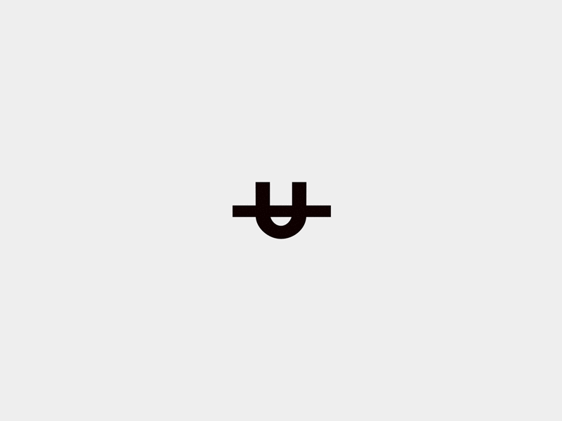 U for UNDO and animation black letter logo monogram undo white