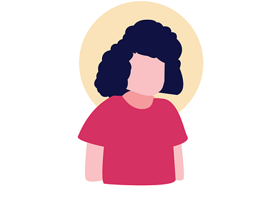 Girl with an afro cut complementary illustration illustrator minimal natural shapes soothing vector