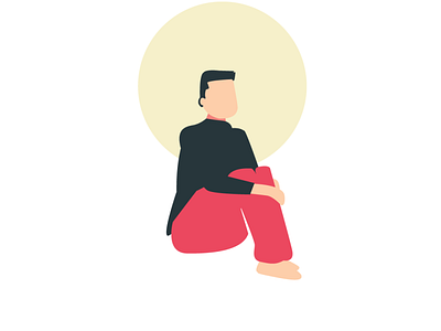 Thoughtful Man calm complementary illustration illustrator minimal soothing vector