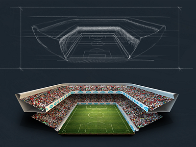 Soccer stadium concept 3d betting sportsbook design field football graphic illustration soccer sport stadium ui