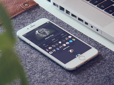 Buzzzer - dribbble client app concept in process app design dribbble profile ui user ux