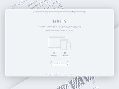 Product Setup Panel design device minimal outline product ui ux web website