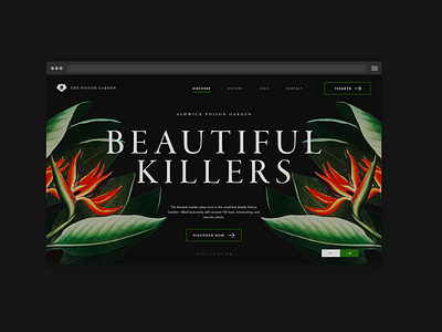 Alnwick Poison Garden - Landing Page Concept adobe xd branding design digital digital design flower graphics illustration landing page design logo design nature design sketch tropical typography ui ui design uidesign webdesign webdesigns website design