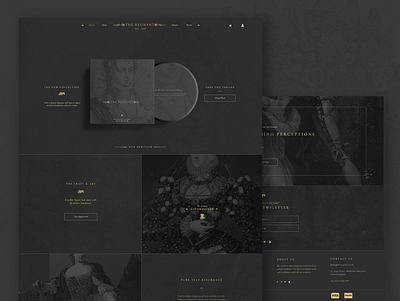 Landing Page - The Regnant Cosmetics beauty black and gold branding clean concept dark digital digital concept gold illustration landing page landing page ui makeup site design typography ui webdesign website
