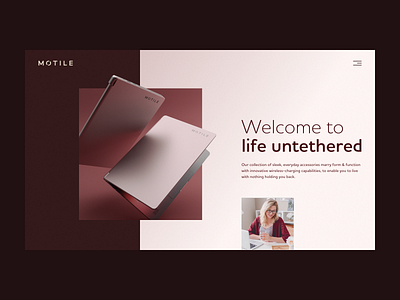 Motile homepage 3d branding c4d cinema 4d coronarender design lighting motile pink web web design webdesign website