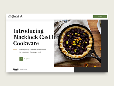 Lodge Cast Iron Blacklock animation cookeware design hero lodge steapart1 ui web web design website