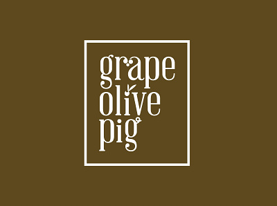 grape olive pig branding logo vector