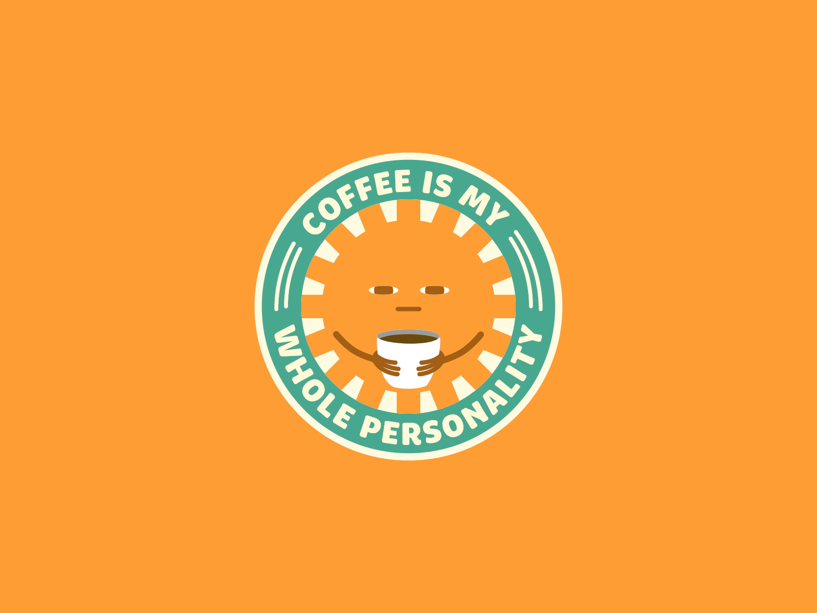 Coffee Is My Personality 2d animation cartoon coffee graphic design illustration loop sun