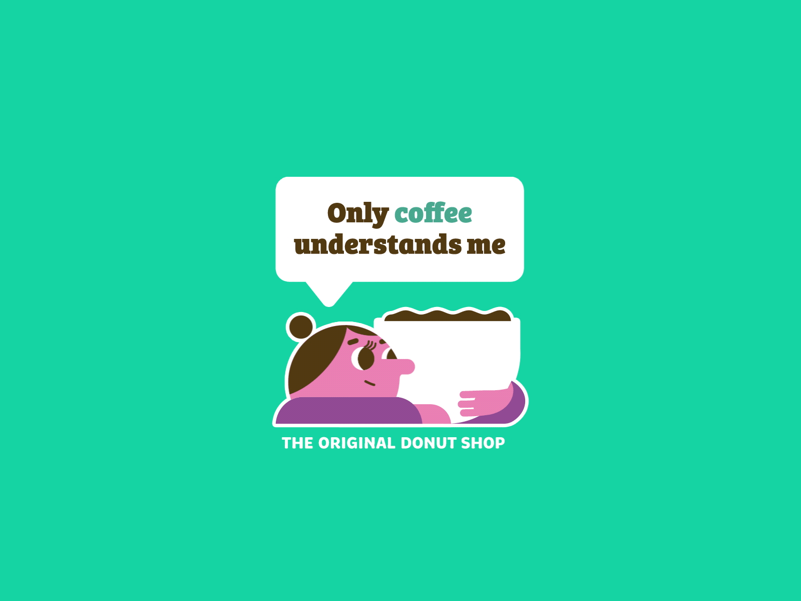 Only Coffee Understands 2d after effects animation cartoon character design coffee design illustration loop person
