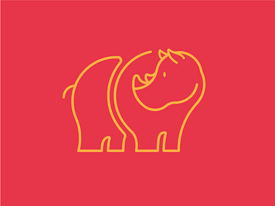 Rhino Mark animal design illustration lineart logo mark rhino