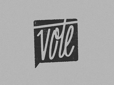 Vote! black and white graphic design hand lettering icon script typography typography design