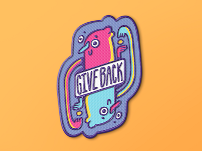 Give Back Patch design illustartion merch mockup patch type