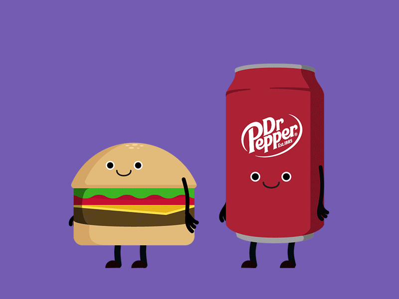 DP Perfect Pair 2d aftereffects animation cartoon dp dr pepper food hamburger soda