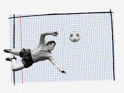 Golazo black and white collage graphic design illustration paper photo school soccer