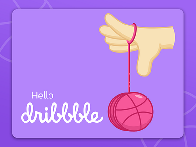 Hello Dribbble dribbble first hello illustration invite yo yo