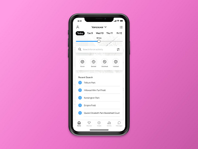 Recess Redesign - Search app games healthy mobile search sports ui