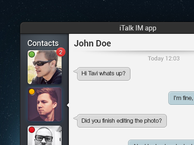 iTalk IM app concept adobe app chat concept im messenger photoshop sharp talk