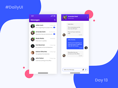 Messaging UI Concept concept dailyui 013 design mobile app ui user experience user inteface ux ux design visual design