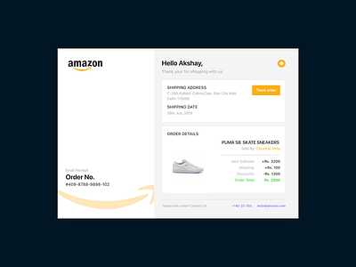 Amazon Email Receipt Reimagined.