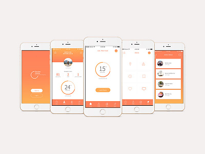 Pocket Points Redesign Concept ios mobile orange tab bar tab menu ui ux