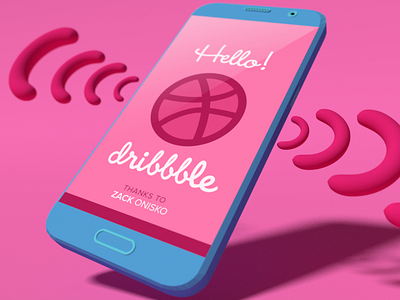 Dribbble First Shot ! 3d creative debut design dribbble firstshot invitation lowpoly thanks