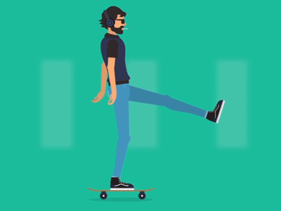 Skateboarding animation gif illustration motiongraphics runcycle skateboard sport wild