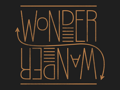 Wonder. Wander. apparel lettering poster shirt three vector wander wonder words