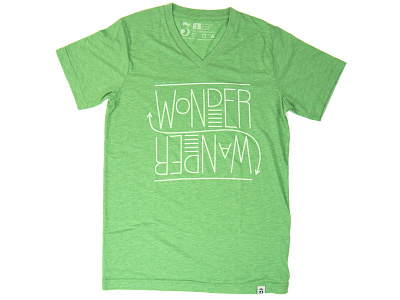 Wonder/Wander V-Neck 3 apparel brand custom hem mint shirt tag three tri blend v neck words