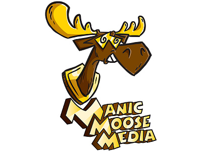 Manic Moose Media Logo branding illustration logo moose