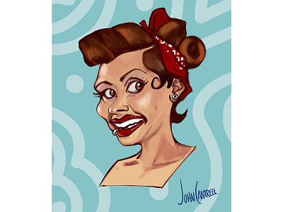 Pinup classic digital illustration pinup