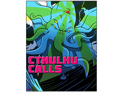 Cthulhu Calls monster poster rock