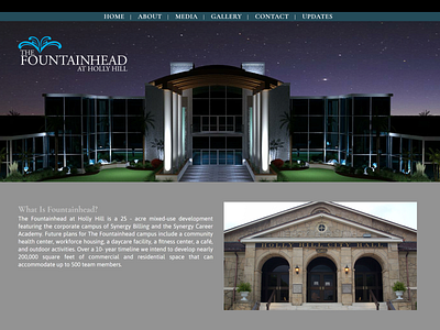The Fountainhead at Holly Hill website design