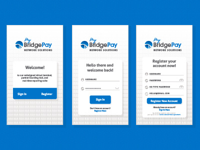 My BridgePay Sign In Page bridgepay dailyui login mobile register sign up ui