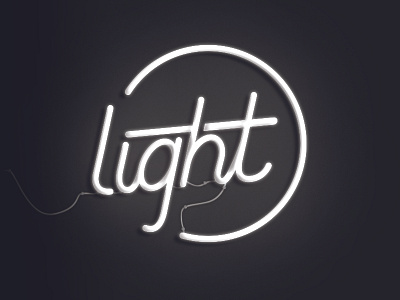Light hand drawn typography illustration illustrator light neon photoshop