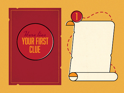 The First Clue illustrator scavenger hunt texture vector