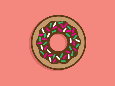 Chocolate and Sprinkles donuts illustration minimal shapes vector