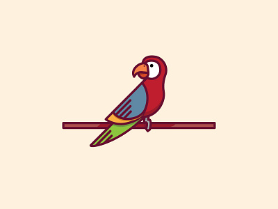 Polly character illustration line minimal parrot stroke vector