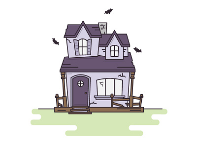 Haunted House halloween haunted house illustration line stroke vector