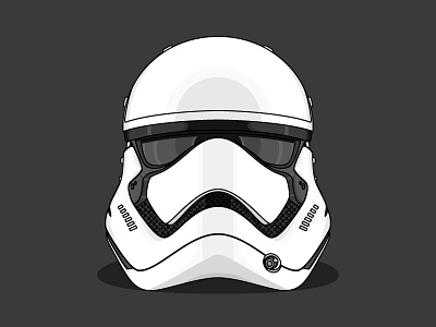 FN-2187 helmet illustration star wars stormtrooper the last jedi vector