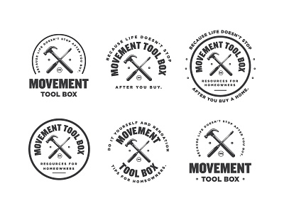 Movement Tool Box Logos hammer illustration logo screwdriver tools vector