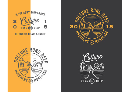 Culture Runs Deep Lockups graphic design illustration lockup logo monoline mountains outdoors typography vector