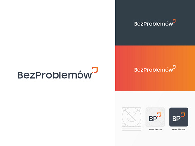 BezProblemow Logo brand identity branding corporate identity logo shield sygnet