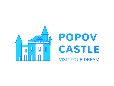 Popov Castle Logo castle logo manor museum soft colors