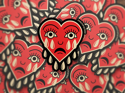 Grimm Heart Stickers brand branding digital illustration illustration sticker sticker design street art tattoo art vector