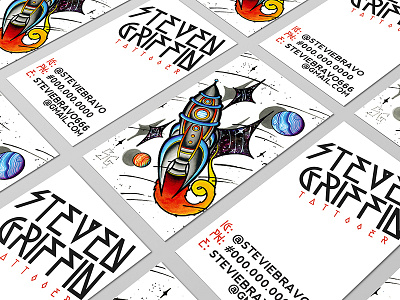 Business Card - Steve Griffin, Tattooer business card business card design font layout text typography