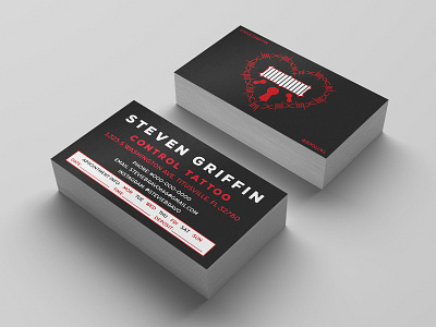 Business Card - Steve Griffin, Tattooer business card illustration tattoo tattoo art typography vector